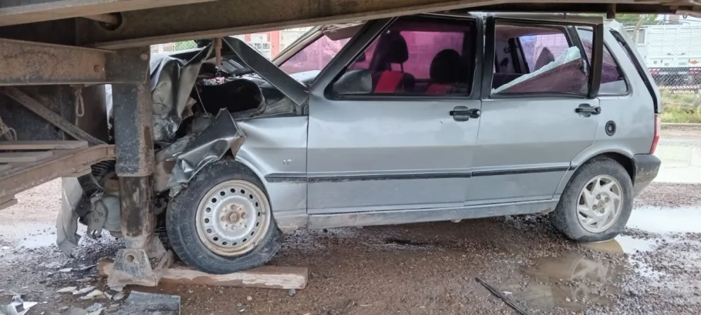 Así quedó el automóvil tras la colisión.