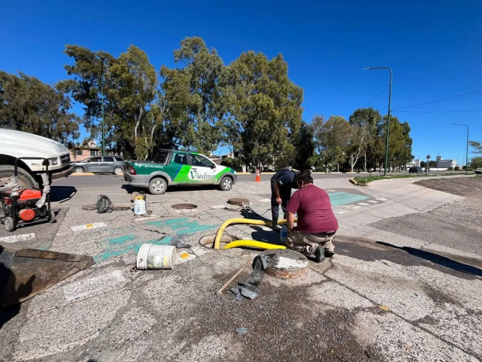 Operativo de limpieza por la intensa lluvia acumulada la noche del lunes. Fotos: Municipalidad de Viedma. 