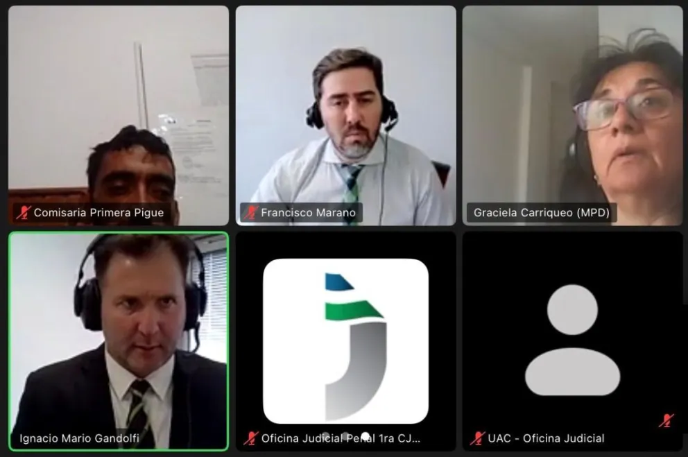 La audiencia se celebró vía Zoom, ya que el acusado cumple otra condena en Pigüé
