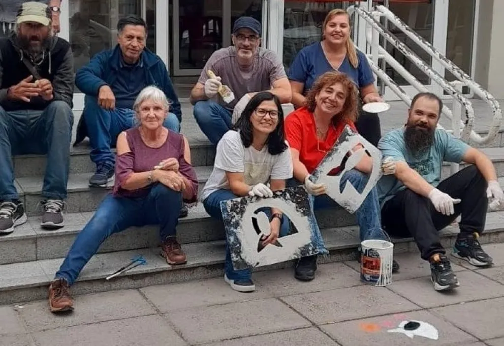 Se realizó una jornada colectiva de repintura para mantener viva la historia.