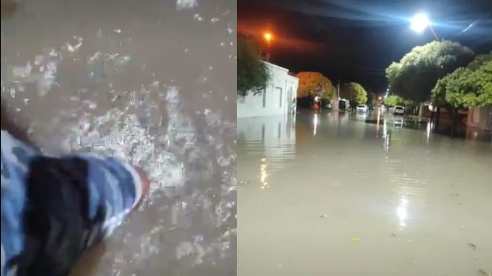 Un vecino, con el agua hasta las rodillas, relató lo ocurrido anoche en su barrio.