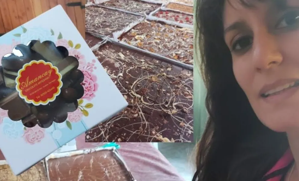 Sol Marcet y las exquisitas bandejas de su producción. 