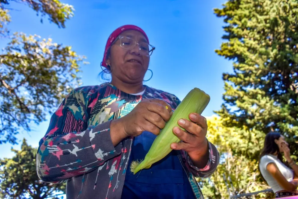 Sayda, en la feria agroecológica. Foto: Vanesa Schwemmler para NoticiasNet