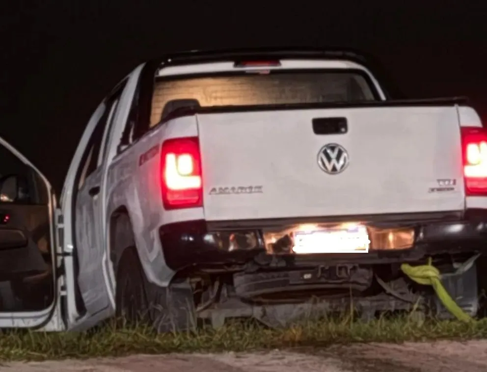 Una camioneta terminó en el río en Viedma. Fotos gentileza. 