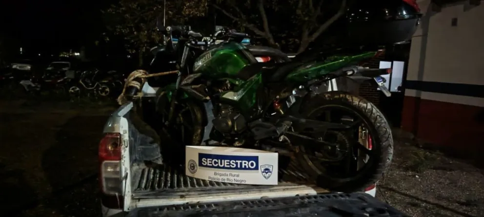 Moto secuestrada en la Ruta 3. 
