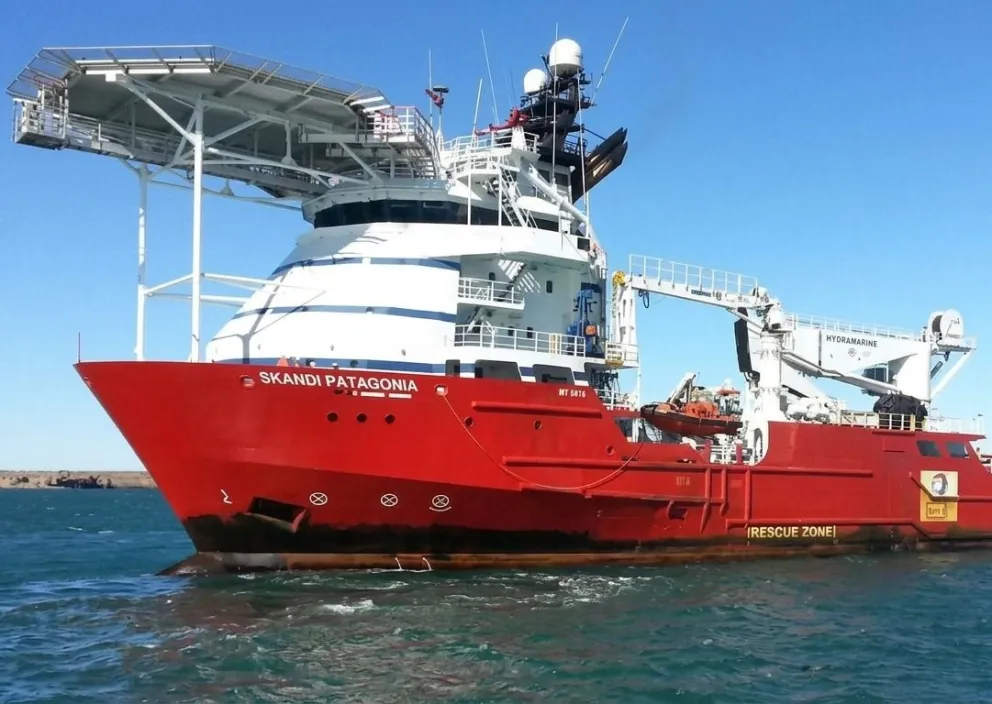 El Skandi Patagonia desarrollará tareas de apoyo en los trabajos. Foto gentileza.