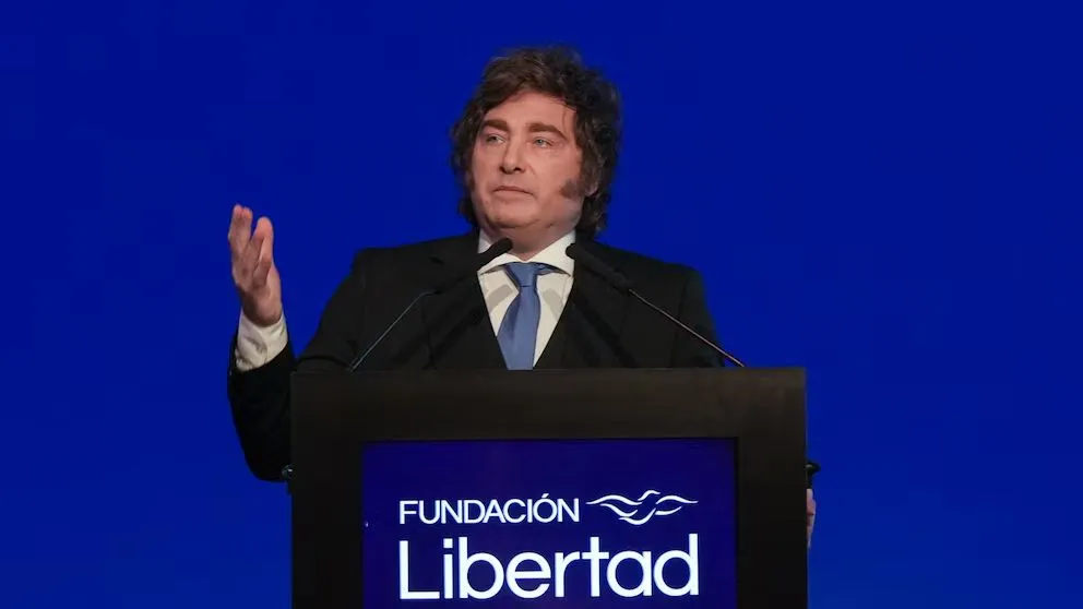 Javier Milei durante su discurso. 