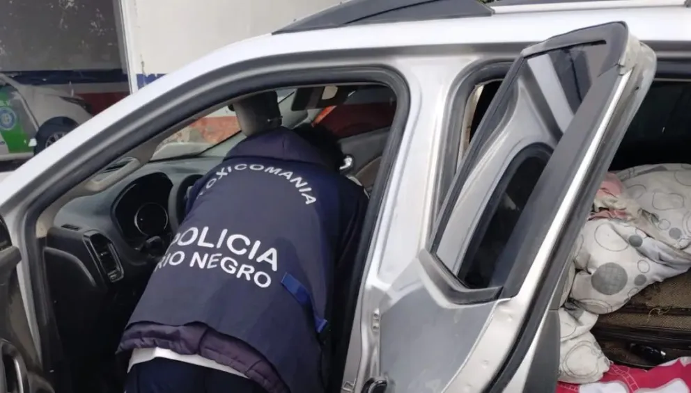 Canes especializados detectaron droga en un vehículo durante un operativo de control.