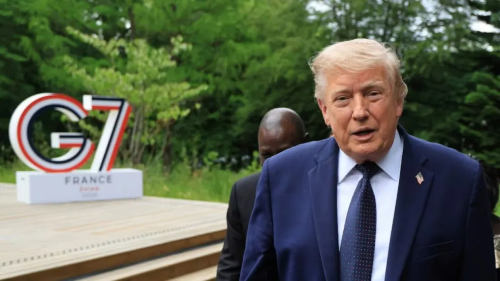El presidente de Estados Unidos, Donald Trump, en la cumbre del G7.