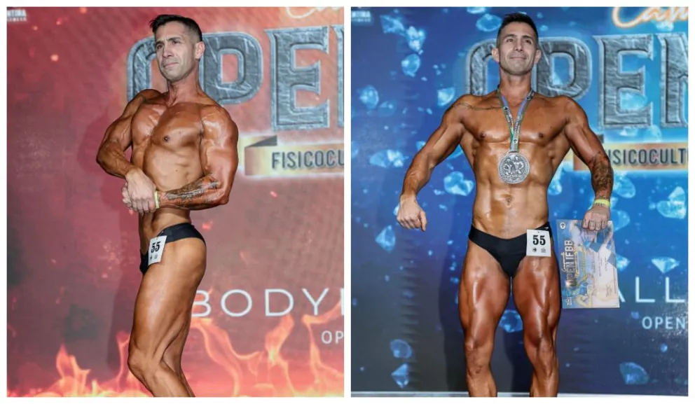 Hecker compitiendo en la Copa Open IFBB.