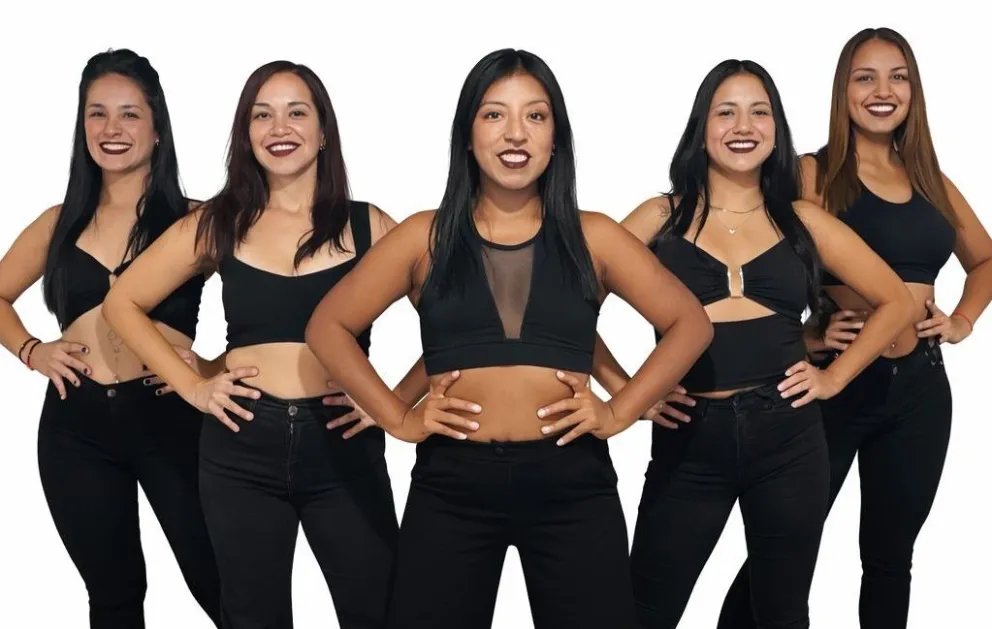 El grupo "Oye Bongó" conformado por Yanel Ventura, Natasha Bondzio, Florencia Cabral, Macarena Medina y Nadia Riquelme hará su estreno. Foto: Gentileza.