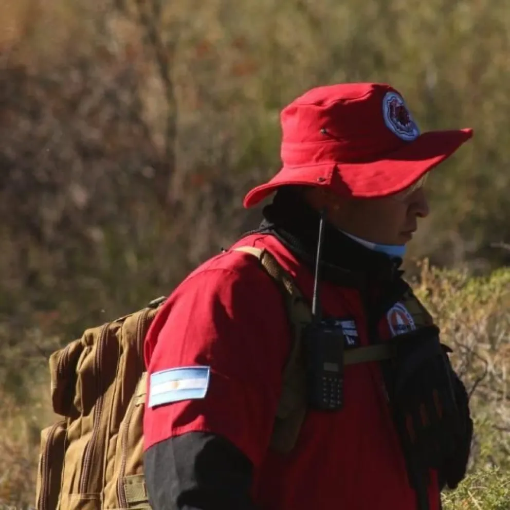 Fabricio Llanqueleo, es de Valcheta y forma parte de la brigada Fénix Unit Rescue. Foto: Gentileza.