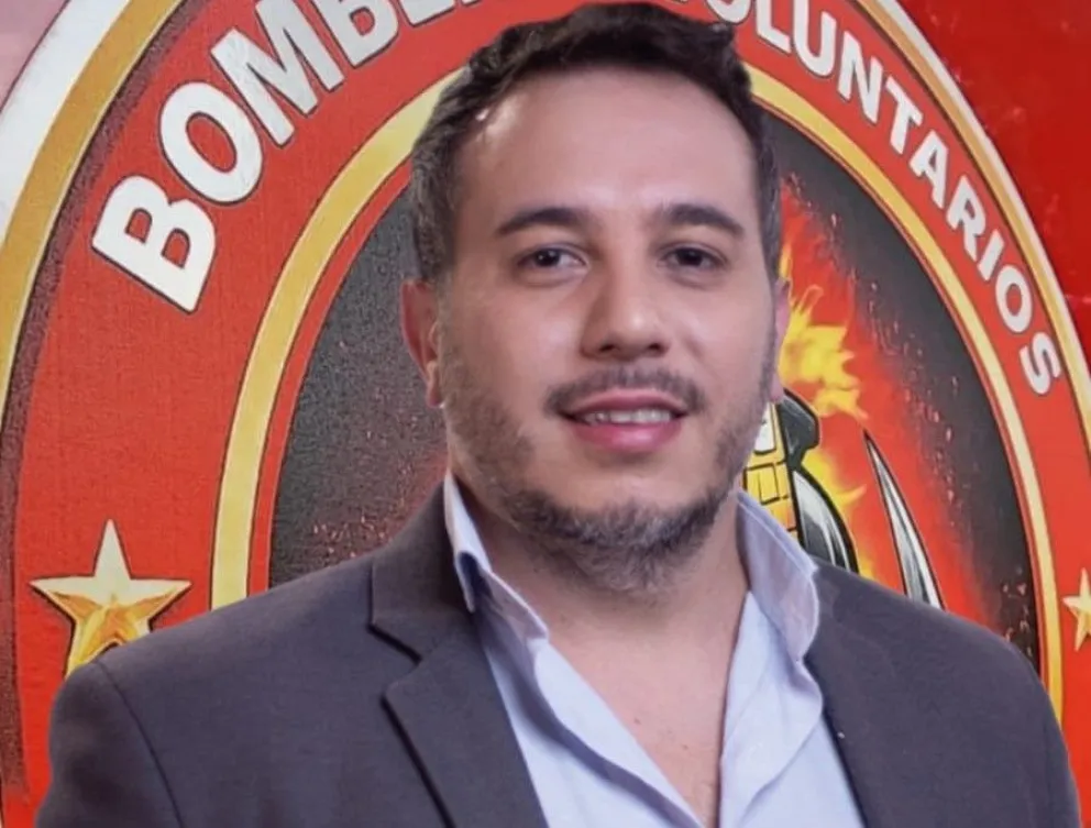 Maximiliano Evangelisti es quien encabeza la comisión directiva de Bomberos Voluntarios. Foto gentileza. 