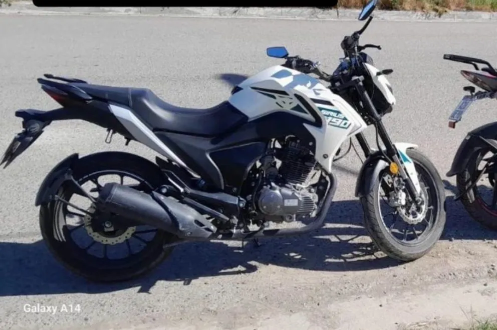 La moto robada es una Sirius 190 color blanca. Foto: gentileza 