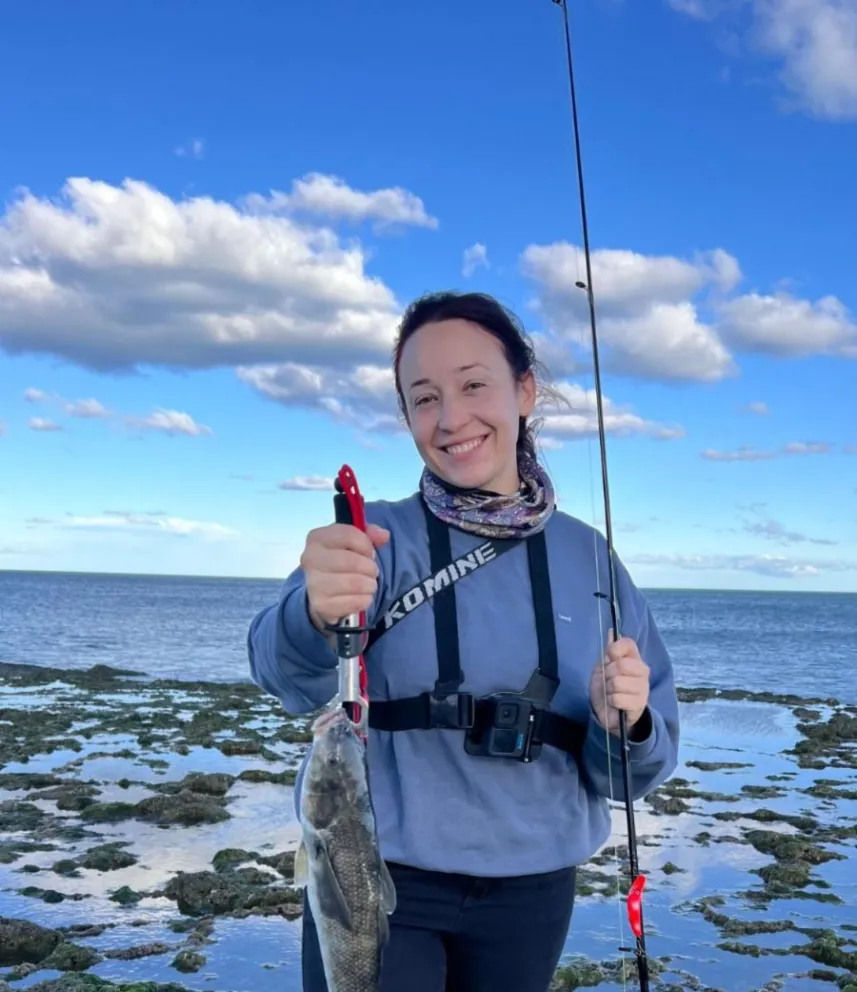 Gisela Zentner descubrió en la pesca una nueva pasión. Foto: Gentileza.