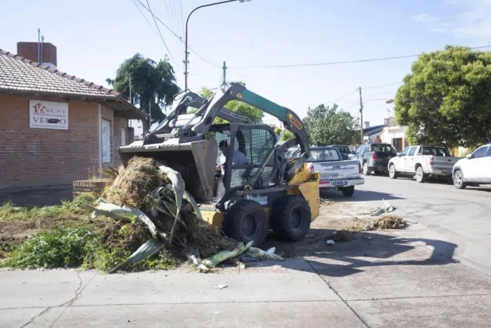 Operativo de limpieza integral en el barrio Belgrano de Viedma. 