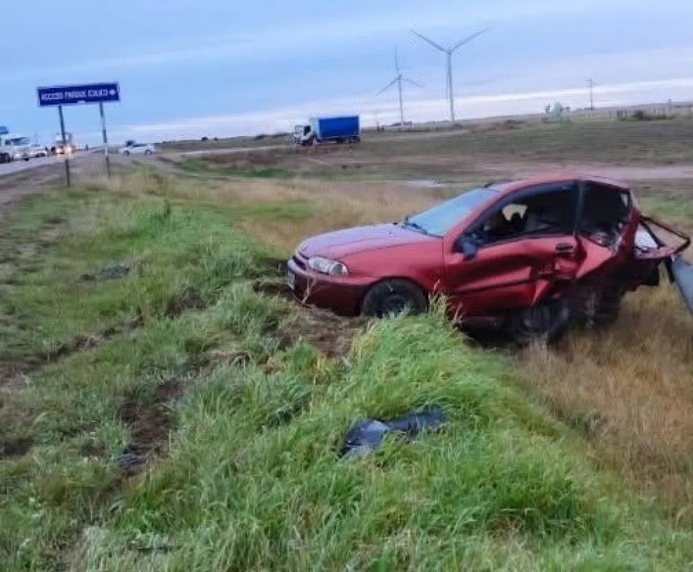 Uno de los automovilistas involucrados en el siniestro vial en la Ruta 3. Fotos gentileza. 