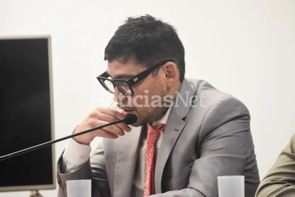 El abogado Joan Maradona tomó la representación del acusado como defensor durante la audiencia que presidió González Sacco. Foto NoticiasNat.