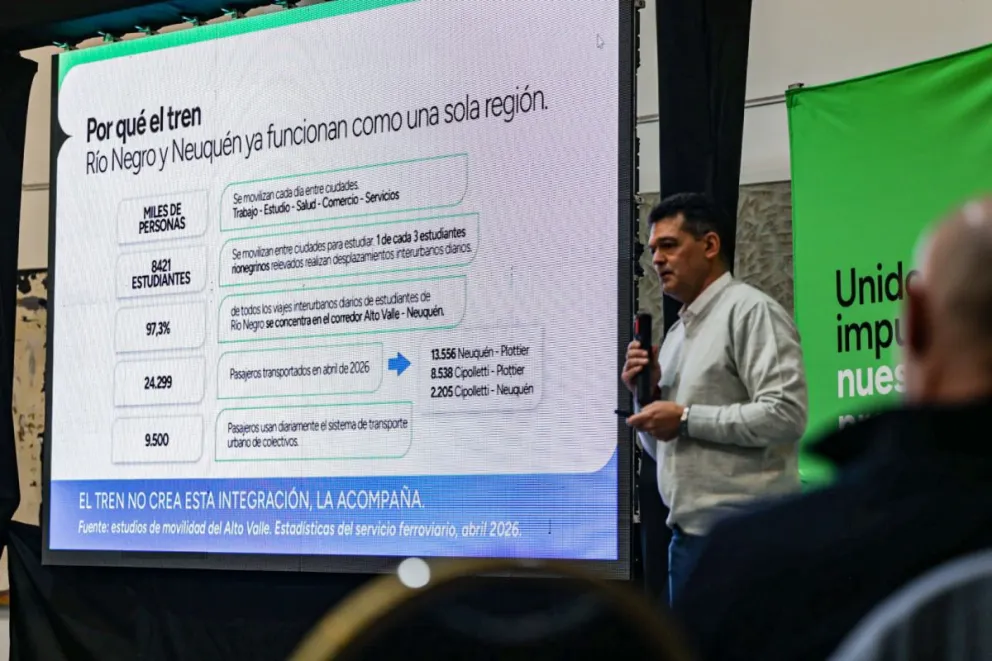 Tras el acuerdo firmado en Buenos Aires y anunciado en Cipolletti, comenzó la cuenta regresiva de cuatro meses para ver volver las formaciones a las vías. Foto: Gobierno de Río Negro.
