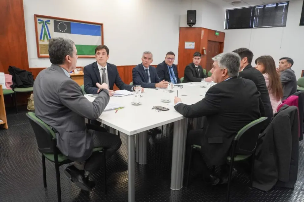 La mesa, integrada por la Comisión Interpoderes, estuvo presidida por el presidente del Superior Tribunal de Justicia, Ricardo Apcarián. Fotos: Vanesa Schwemmler