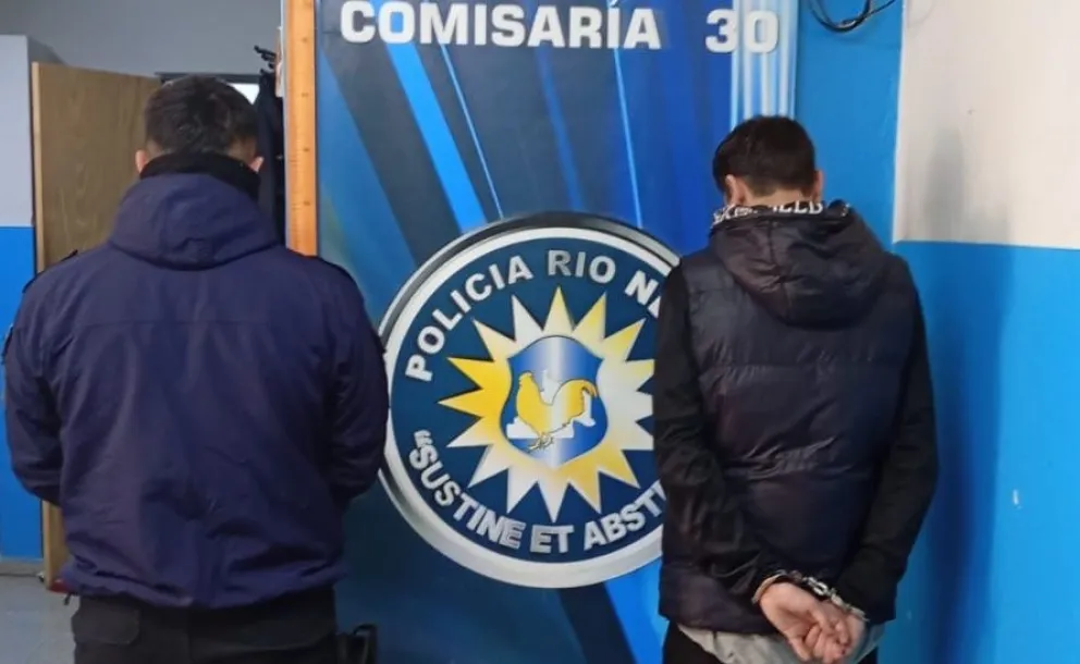 Detenido en jurisdicción de la Comisaría 30 del barrio Guido de Viedma. Foto Policía de Río Negro. 