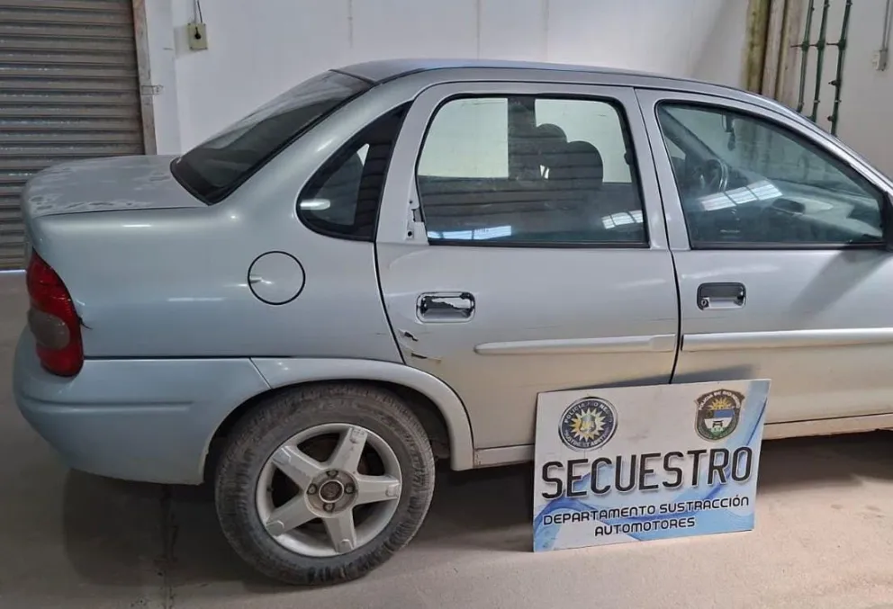 El Corsa Classic en la Planta de Verificación de la Policía de Río Negro. Foto gentileza.