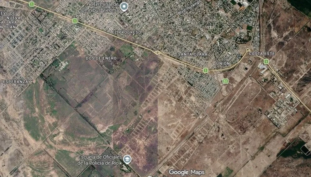 El municipio analiza si ese proceso permite avanzar hacia otra etapa de su política habitacional, mientras persisten desafíos vinculados con la infraestructura y la demanda de lotes. Foto: Captura de Google Maps.
