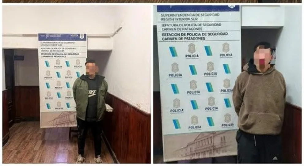 La Policía recuperó el celular y el arma blanca. Fotos gentileza. 